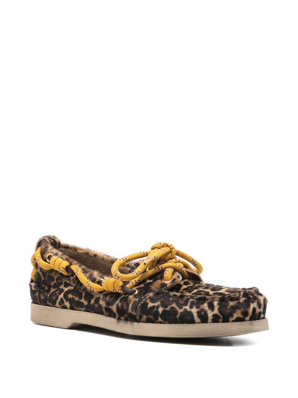 Mocassini cruise con stampa leopardata in marrone Golden goose - donna 