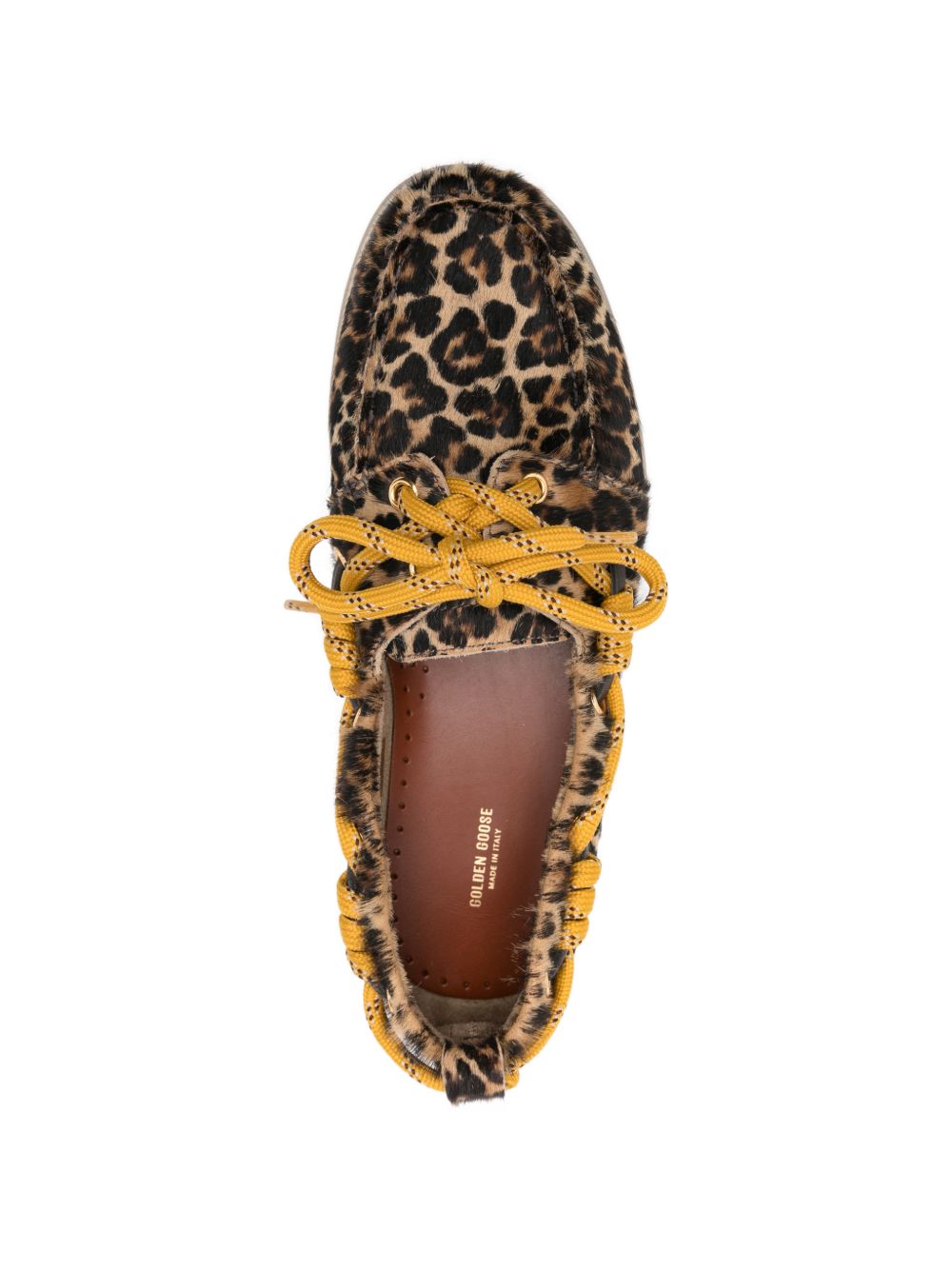 Mocassini cruise con stampa leopardata in marrone Golden goose - donna 