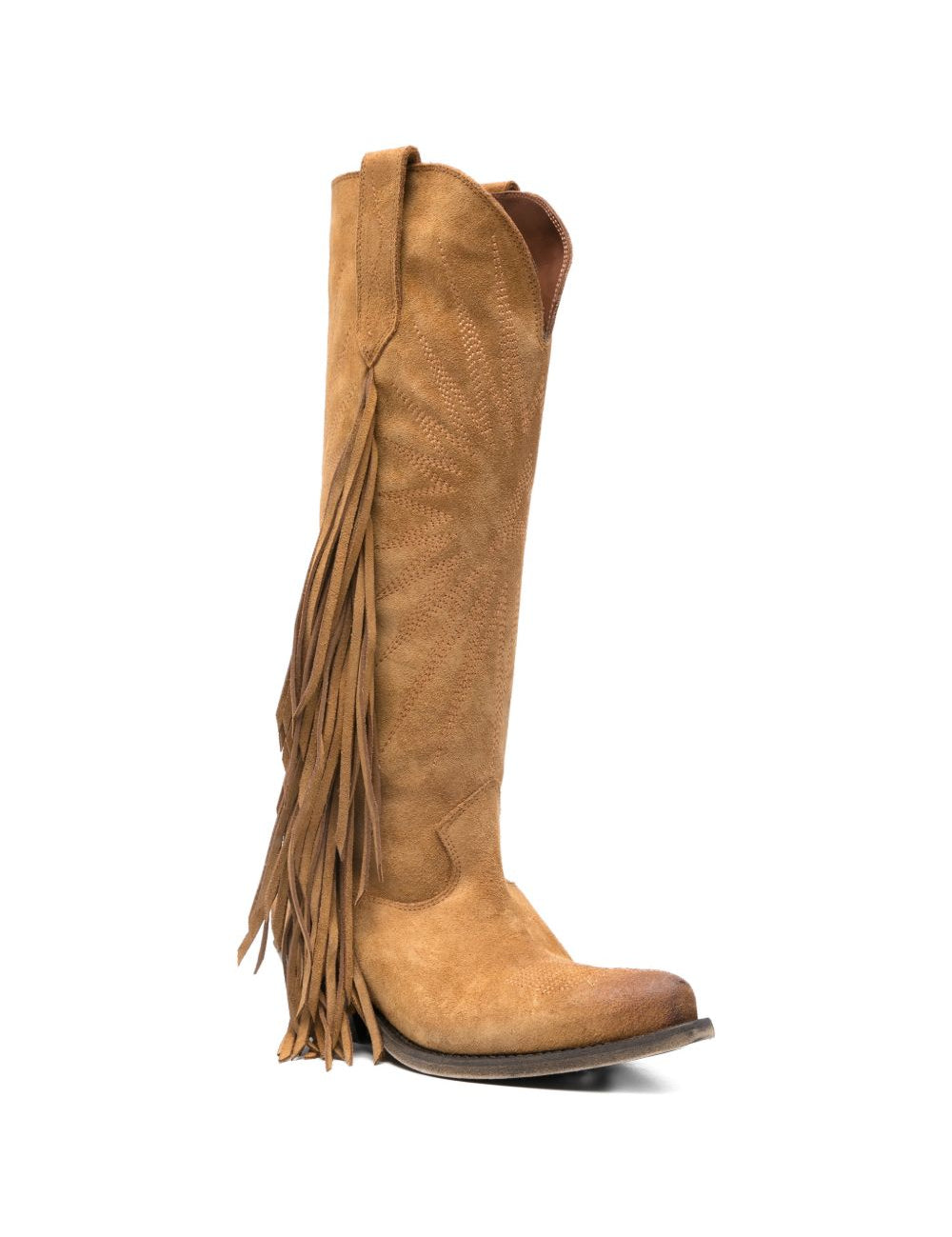 Stivali ricamati con frange in marrone Golden goose - donna 