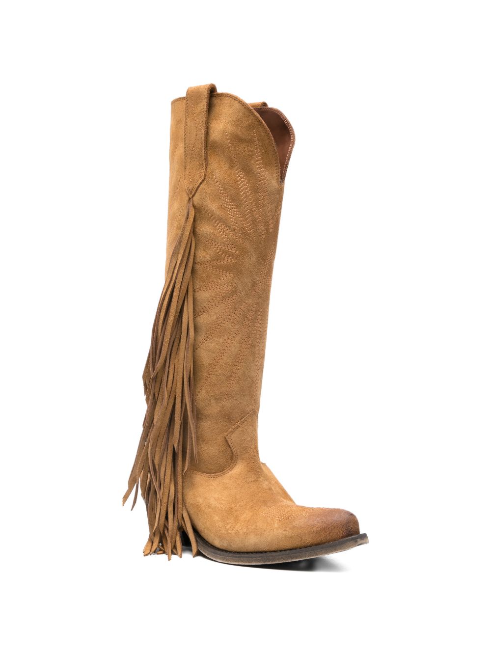 Stivali ricamati con frange in marrone Golden goose - donna 