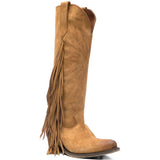Stivali ricamati con frange in marrone Golden goose - donna 