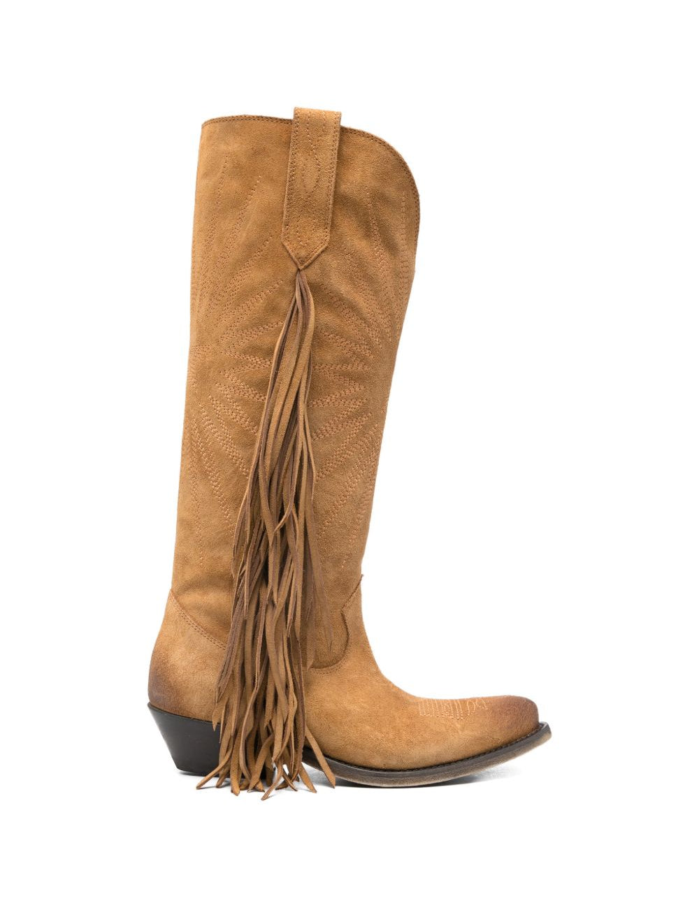 Stivali ricamati con frange in marrone Golden goose - donna 