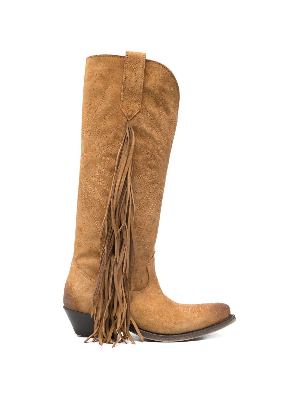 Stivali ricamati con frange in marrone Golden goose - donna 