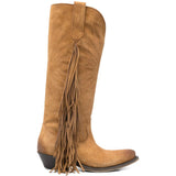 Stivali ricamati con frange in marrone Golden goose - donna 