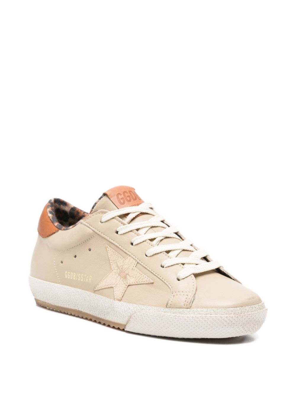 Sneakers super-star con stampa animalier in beige Golden goose - donna 