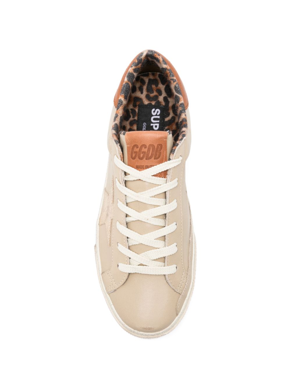 Sneakers super-star con stampa animalier in beige Golden goose - donna 