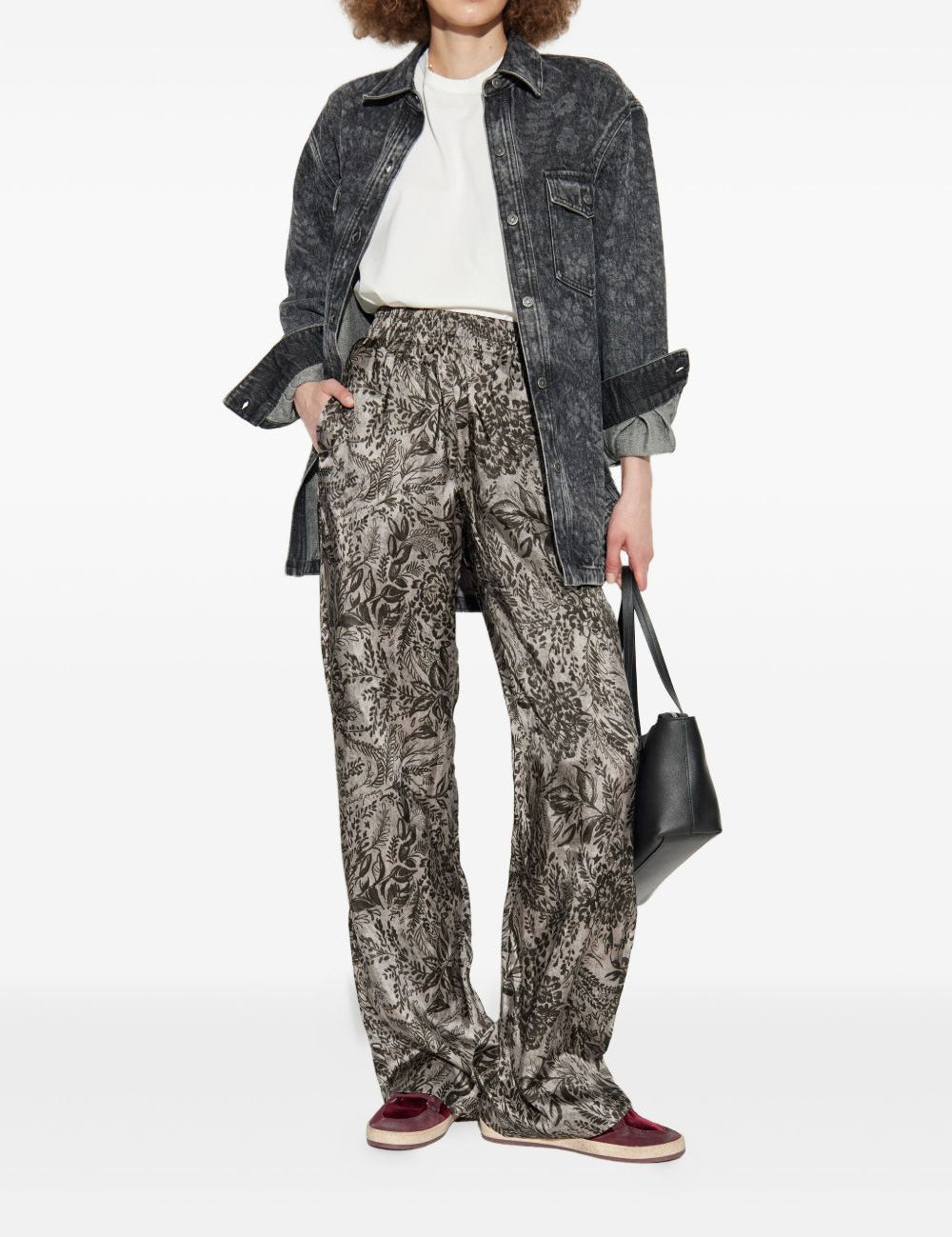 Pantaloni dritti con vita elasticizzata in grigio Golden goose - donna 