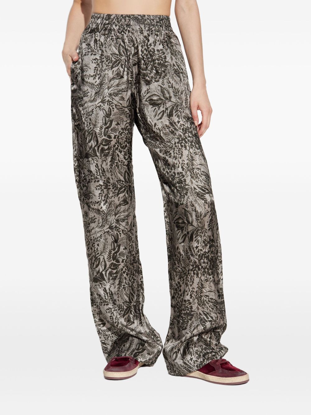 Pantaloni dritti con vita elasticizzata in grigio Golden goose - donna 