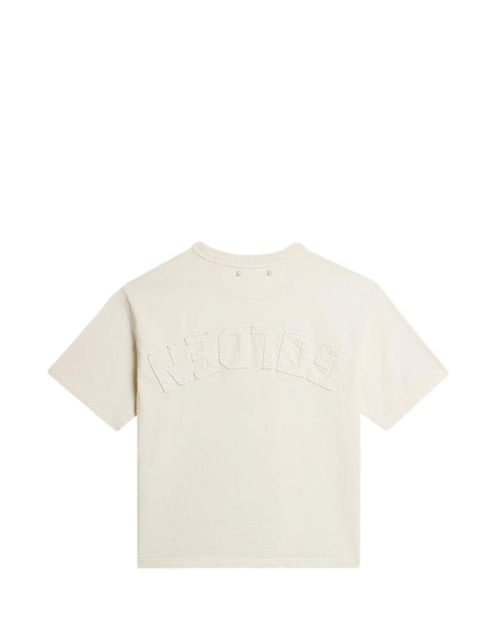 T-shirt goffrata in avorio Golden goose - donna 