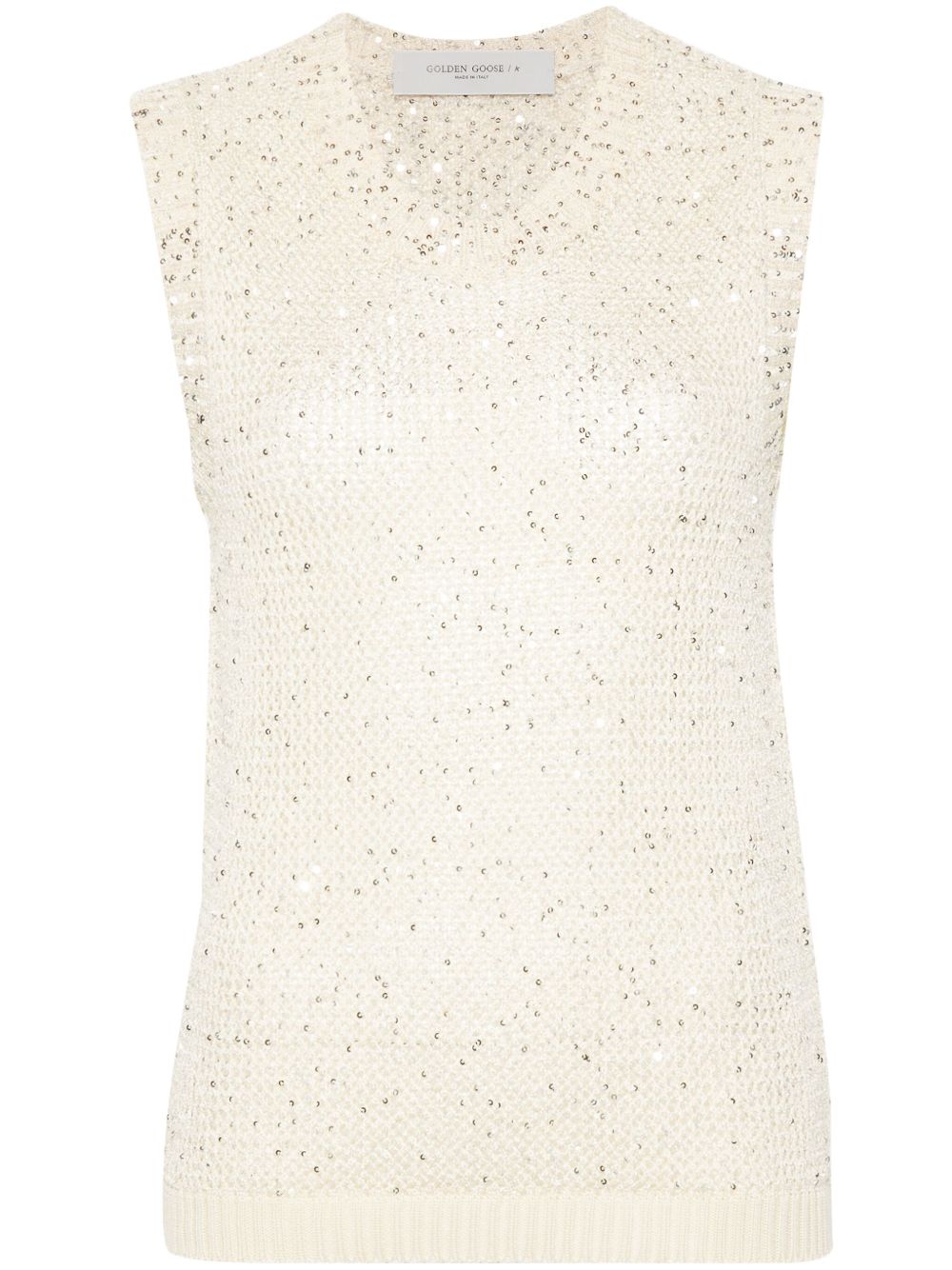 Top Melyssa con paillettes in bianco Golden goose - donna 