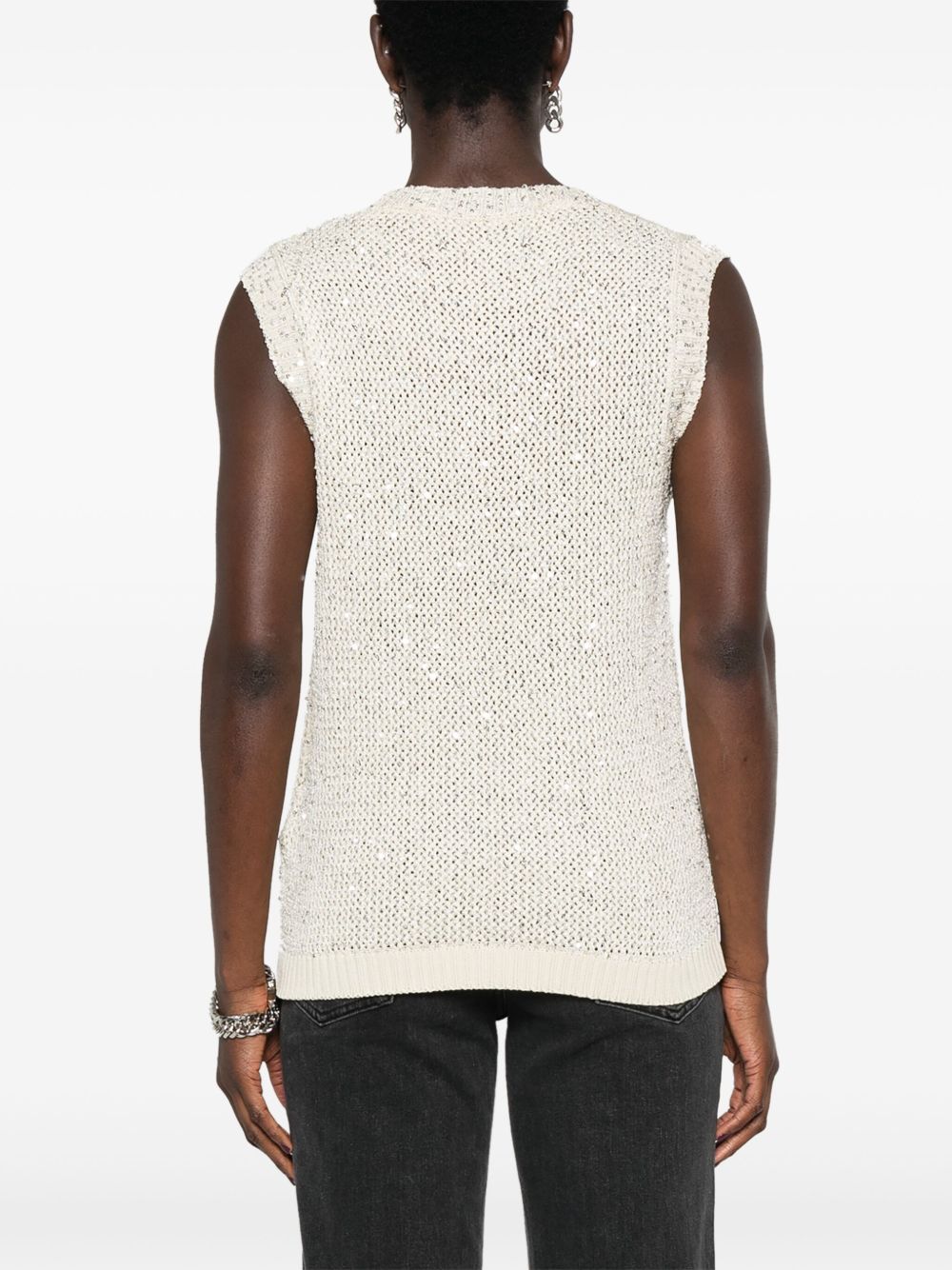 Top Melyssa con paillettes in bianco Golden goose - donna 