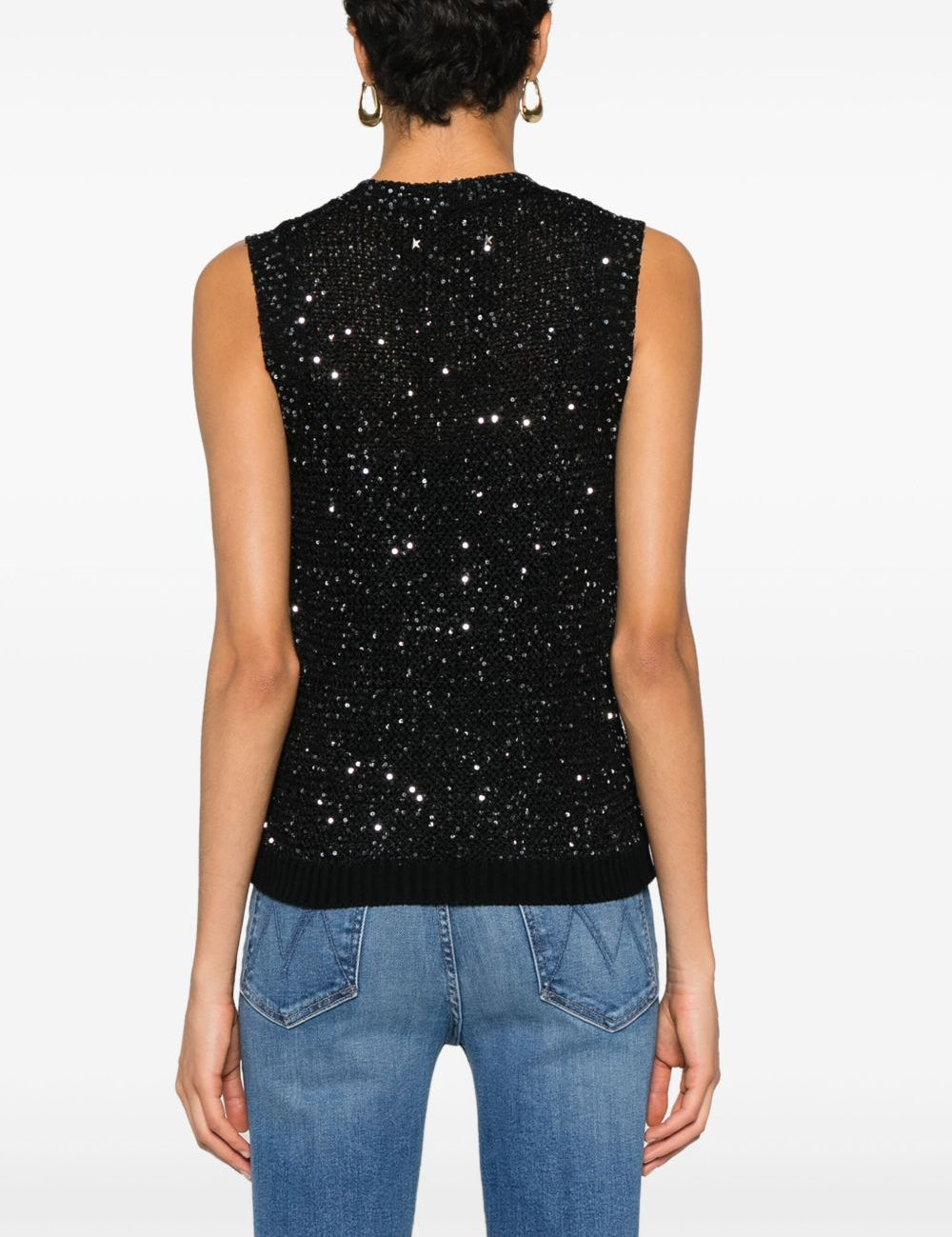 Top in maglia Melyssa con paillettes in nero Golden Goose - donna 
