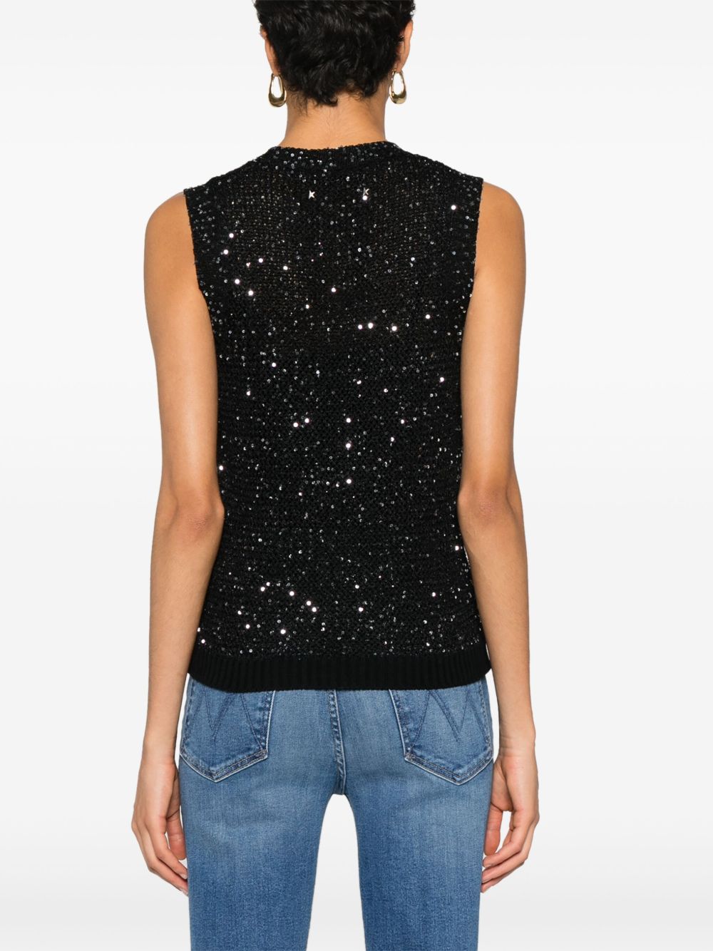 Top in maglia Melyssa con paillettes in nero Golden Goose - donna 