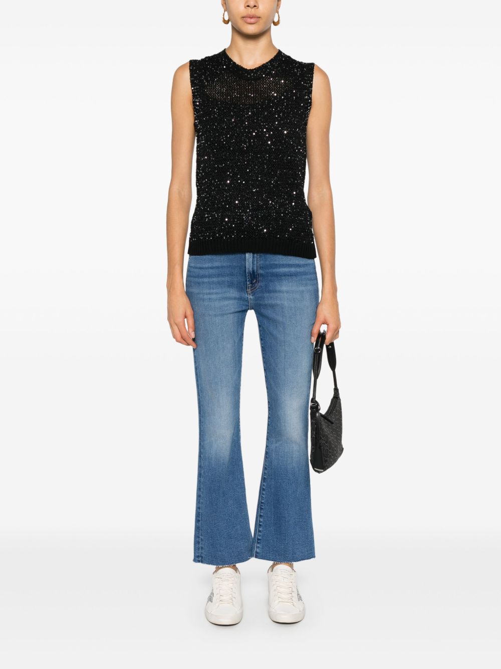 Top in maglia Melyssa con paillettes in nero Golden Goose - donna 