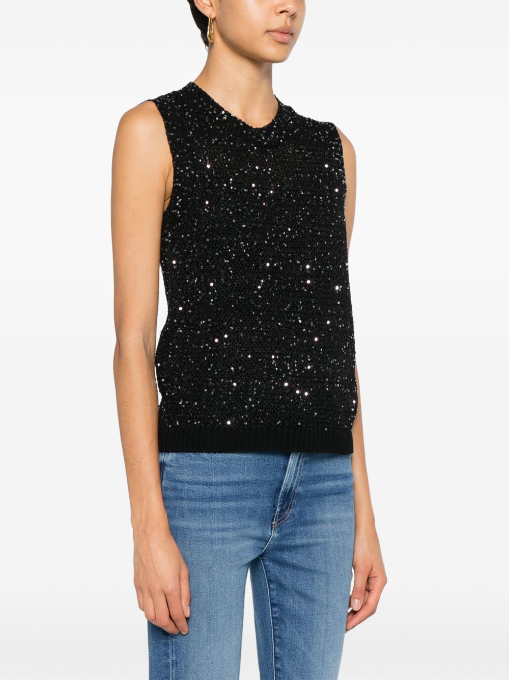 Top in maglia Melyssa con paillettes in nero Golden Goose - donna 