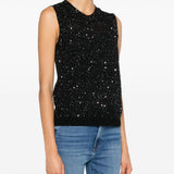 Top in maglia Melyssa con paillettes in nero Golden Goose - donna 