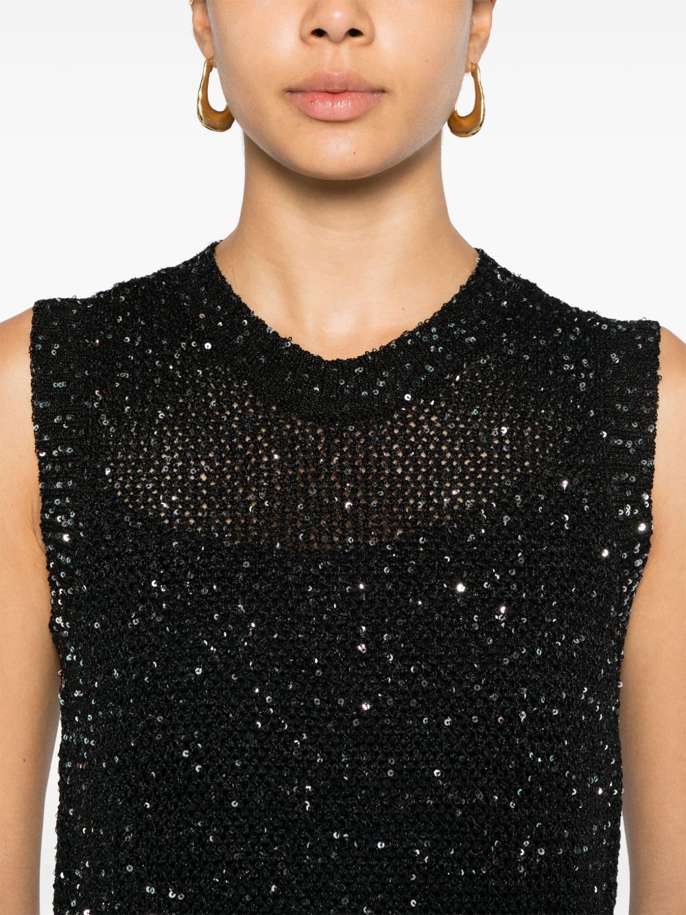 Top in maglia Melyssa con paillettes in nero Golden Goose - donna 
