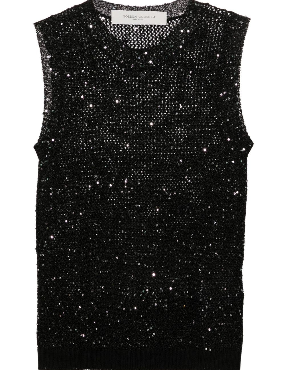 Top in maglia Melyssa con paillettes in nero Golden Goose - donna 