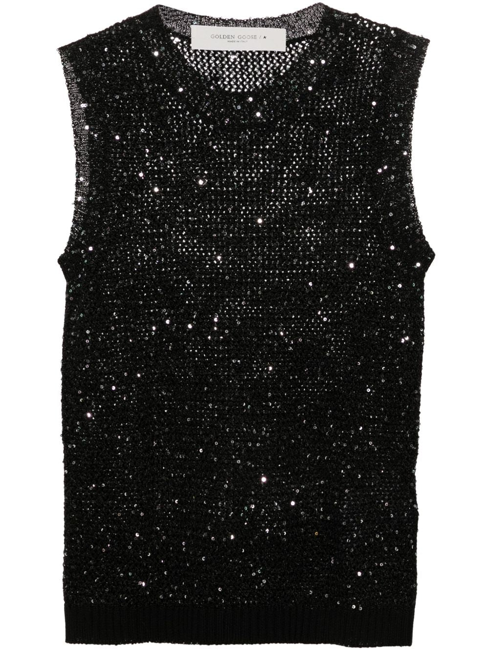 Top in maglia Melyssa con paillettes in nero Golden Goose - donna 