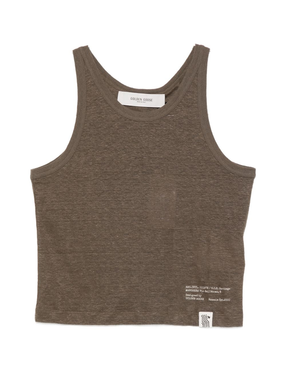 Canotta mara con stampa in verde Golden goose - unisex 
