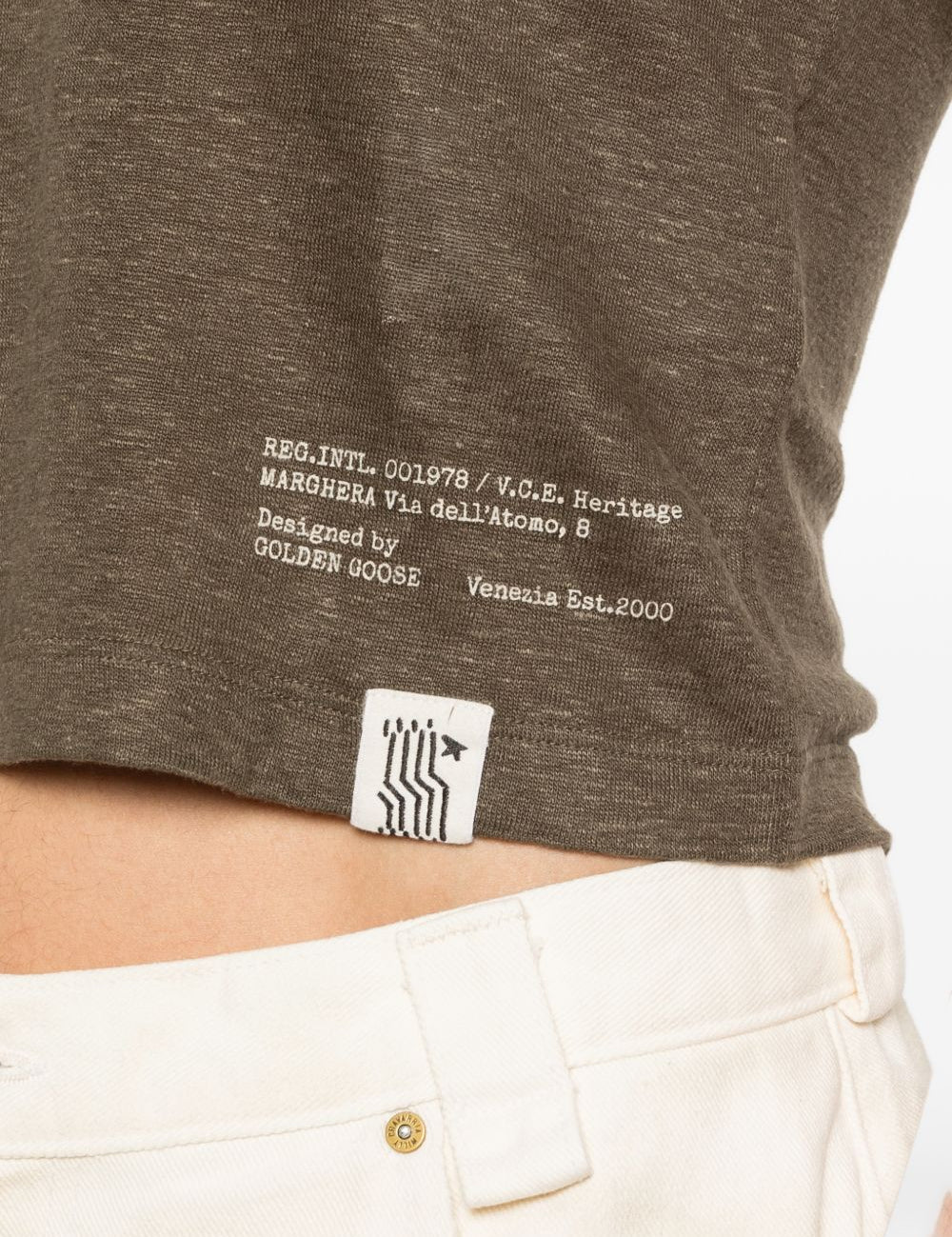 Canotta mara con stampa in verde Golden goose - unisex 
