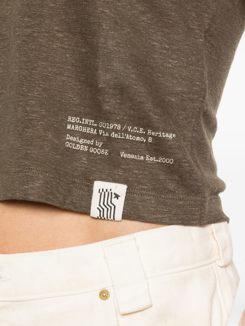 Canotta mara con stampa in verde Golden goose - unisex 