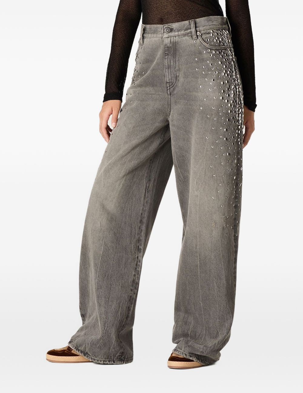 Jeans Melody con borchie in grigio Golden goose - donna 