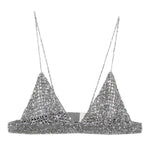Top con perline in argento Golden goose - donna 