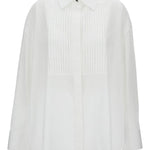 Camicia in popeline con bottoni gioiello e pieghe in bianco Golden goose - donna 