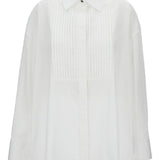 Camicia in popeline con bottoni gioiello e pieghe in bianco Golden goose - donna 