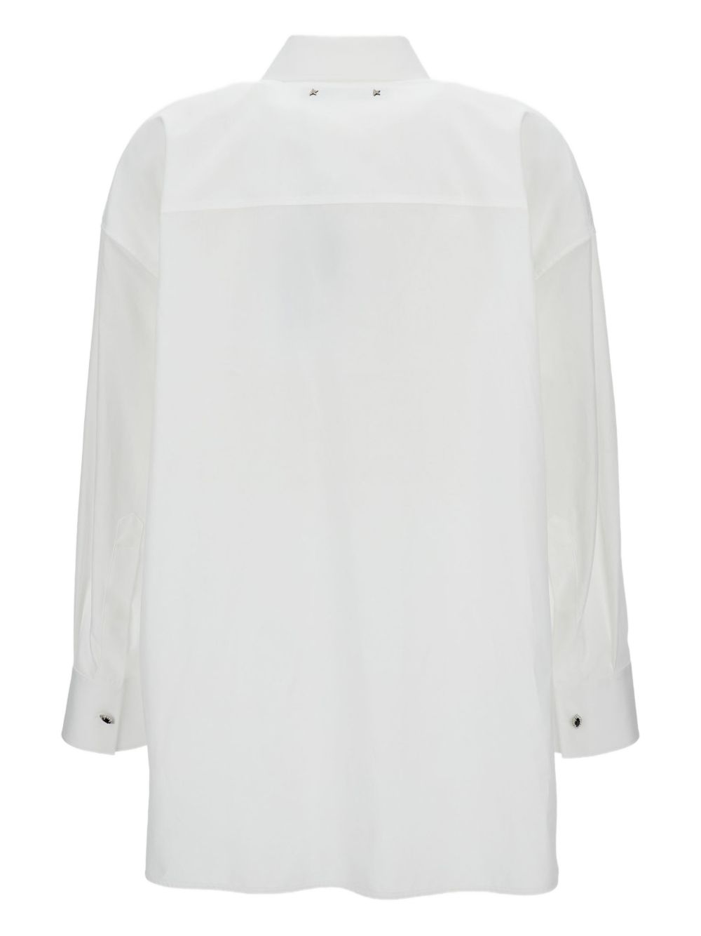 Camicia in popeline con bottoni gioiello e pieghe in bianco Golden goose - donna 