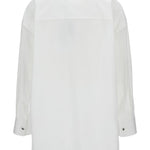 Camicia in popeline con bottoni gioiello e pieghe in bianco Golden goose - donna 