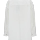 Camicia in popeline con bottoni gioiello e pieghe in bianco Golden goose - donna 