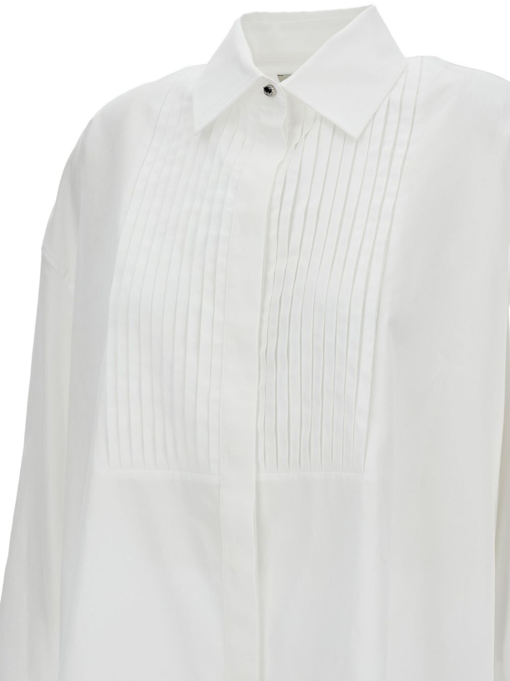 Camicia in popeline con bottoni gioiello e pieghe in bianco Golden goose - donna 