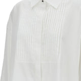 Camicia in popeline con bottoni gioiello e pieghe in bianco Golden goose - donna 