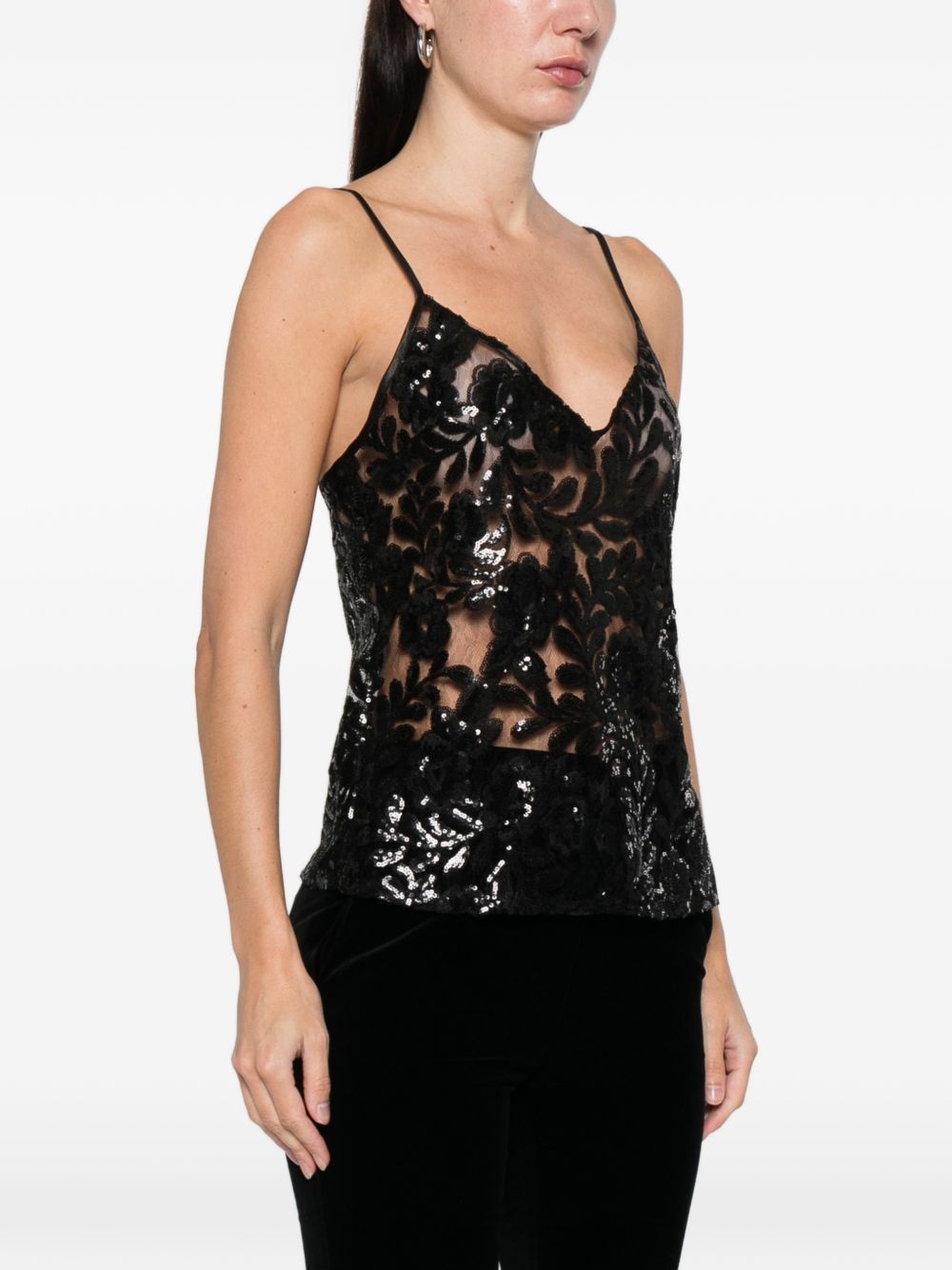 Top con scollo a V in nero Golden goose - donna 