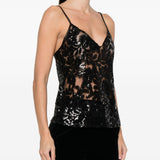 Top con scollo a V in nero Golden goose - donna 