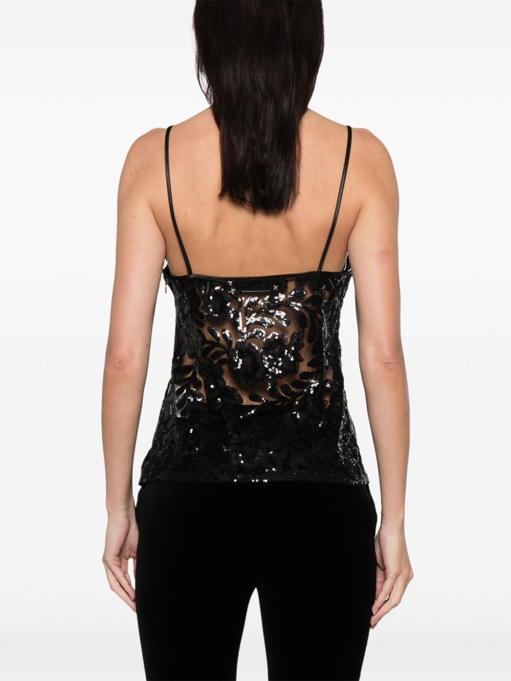 Top con scollo a V in nero Golden goose - donna 
