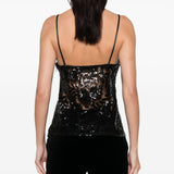 Top con scollo a V in nero Golden goose - donna 