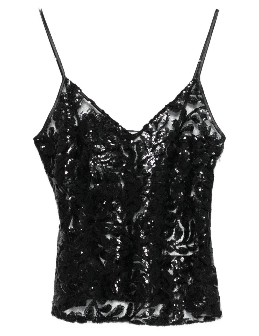 Top con scollo a V in nero Golden goose - donna 