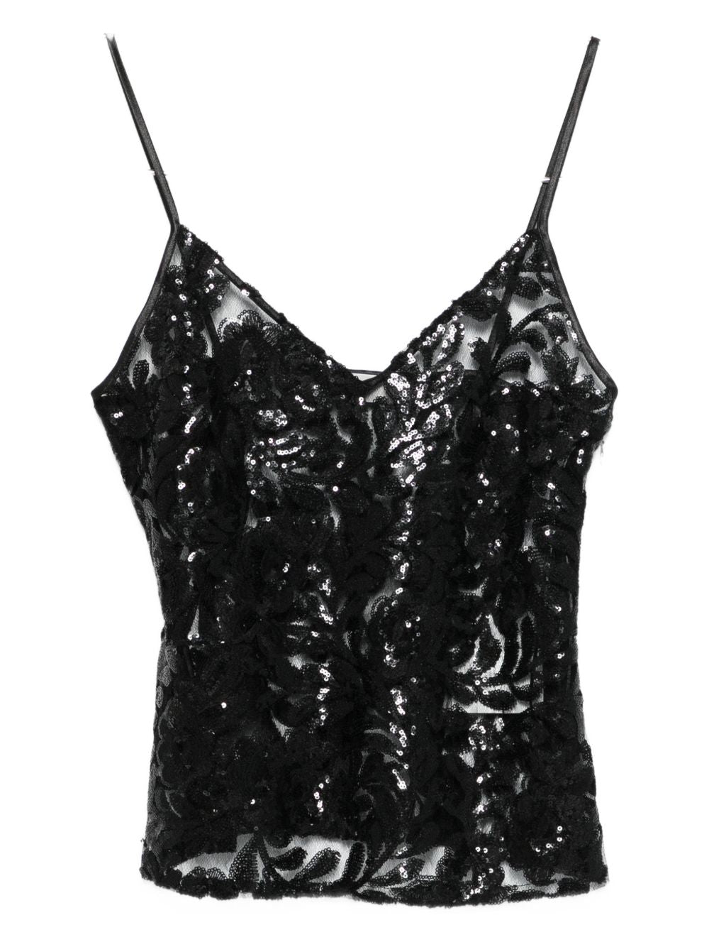 Top con scollo a V in nero Golden goose - donna 