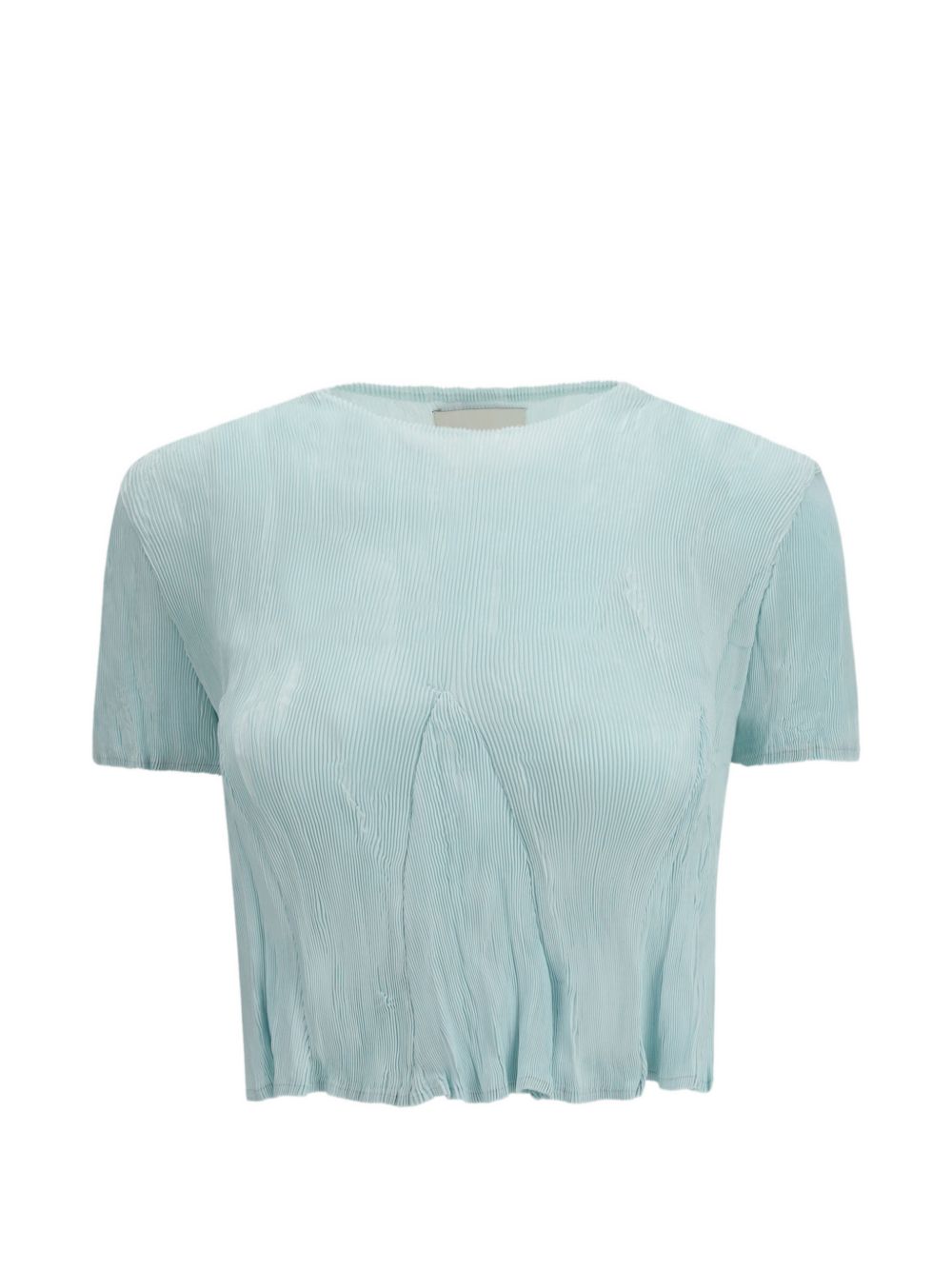 T-SHIRT a maniche corte plissettate in azzurro Gongdid design - donna 