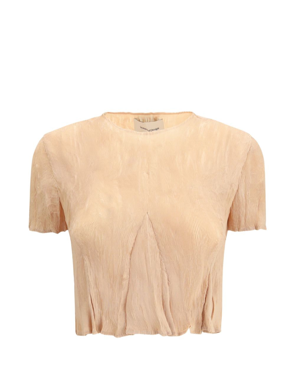 T-SHIRT a maniche corte plissettate in arancione Gongdid design - donna 