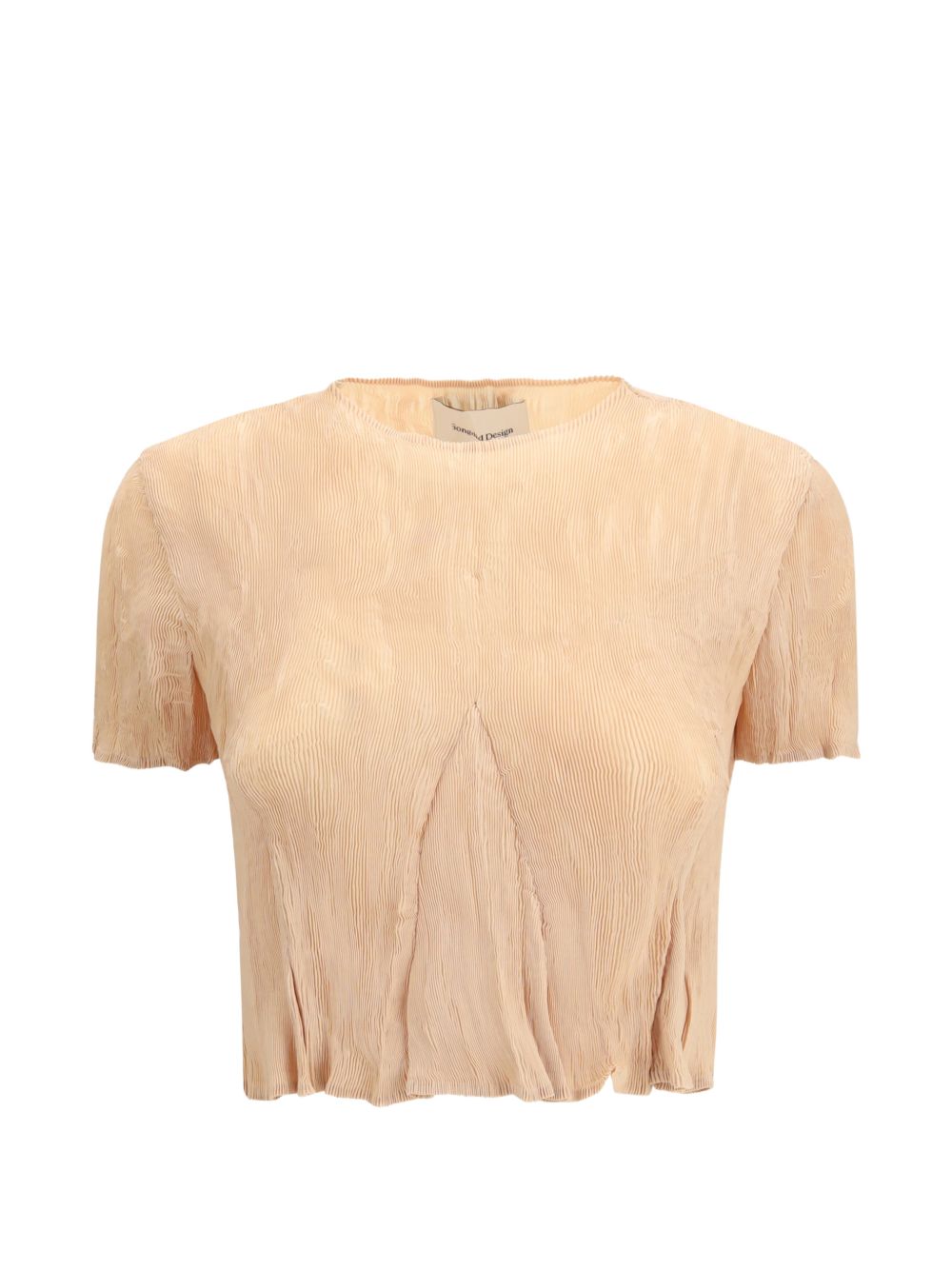 T-SHIRT a maniche corte plissettate in arancione Gongdid design - donna 