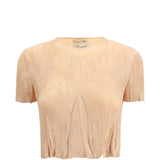 T-SHIRT a maniche corte plissettate in arancione Gongdid design - donna 