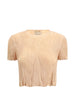 T-SHIRT a maniche corte plissettate in arancione Gongdid design - donna