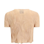 T-SHIRT a maniche corte plissettate in arancione Gongdid design - donna 