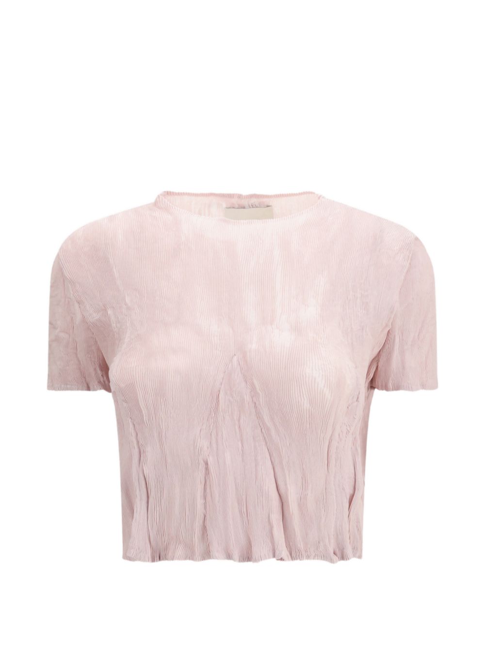 T-SHIRT a maniche corte plissettate in rosa Gongdid design - donna 