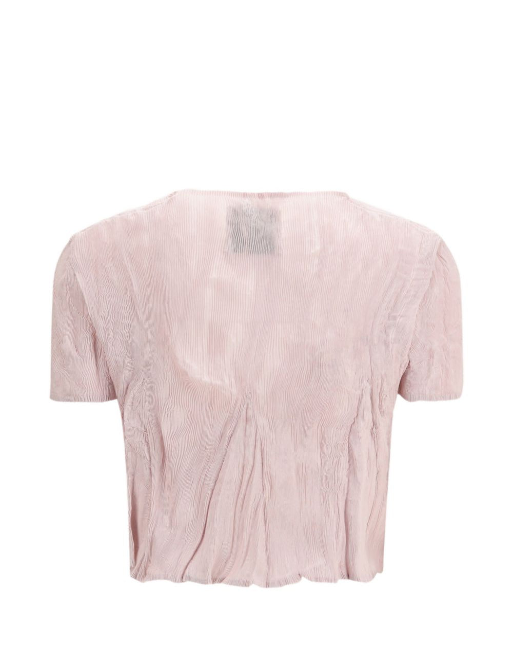 T-SHIRT a maniche corte plissettate in rosa Gongdid design - donna 