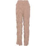 Pantaloni plissettati in marrone gongdid design - donna 